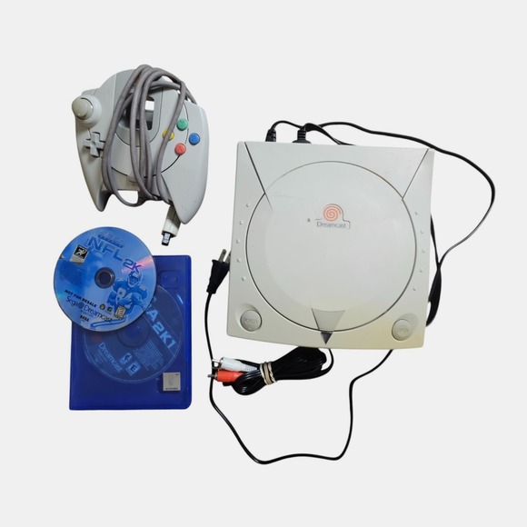 Vintage Sega Dreamcast Console Controller w/ NFL 2K Games Cables Tested Working - Picture 1 of 10